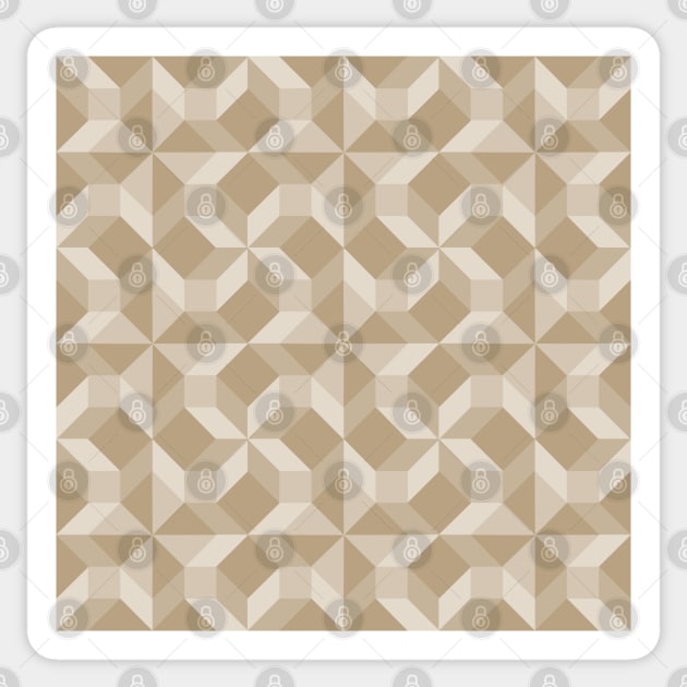 Taupe Hopscotch Patchwork Pattern Print Sticker by Nuletto